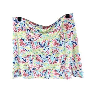 Lulu B Colorful Comfy Clothing Multicolor Tropical A-Line Skort Zip Slit XL